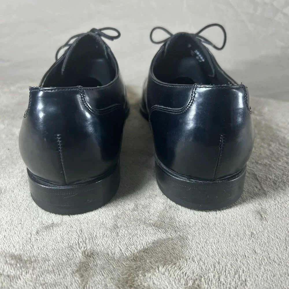 Florsheim Black Leather Punch Cap Toe Oxford Dress Shoes Men's Size 10 D